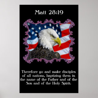 Matt 28:19 mit einem Adler vor der amerikanischen Poster