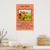 Matt 28:20 Gelber und schwarzer Kanarienvogel Poster (Küche)