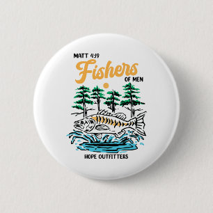 Matt 419 Fischer der Menschen Christliches Fischen Button