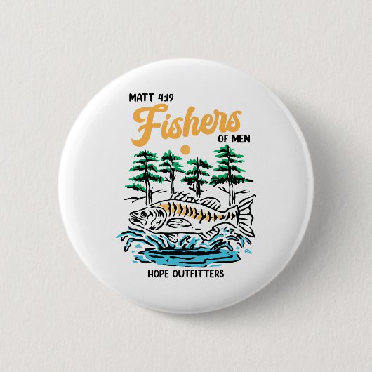 Matt 419 Fischer der Menschen Christliches Fischen Button (Vorderseite)
