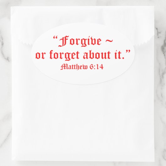 Matt 6:14 ovaler aufkleber (Tasche)