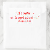 Matt 6:14 rechteckiger aufkleber (Tasche)