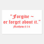 Matt 6:14 rechteckiger aufkleber (Vorderseite)