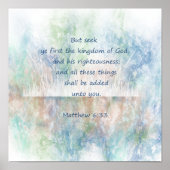 Matt 6:33 Seek Ye First God Bible Scripture Poster (Vorne)