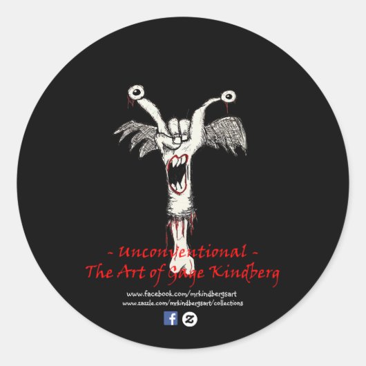 Matt Black "Unkonventionelle" Logo-Aufkleber #2 Runder Aufkleber (Vorderseite)