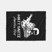 Matt Gaetz Face American Flag Eagle Trump 2024 USA Fleecedecke (Vorderseite (Horizontal))