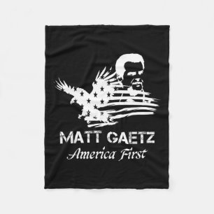 Matt Gaetz Face American Flag Eagle Trump 2024 USA Fleecedecke