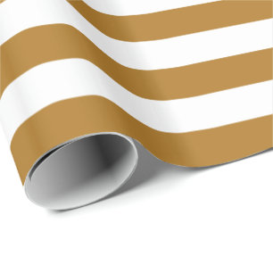Matt Gold und weiße Streifen Geschenkpapier