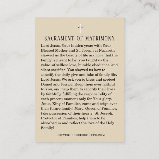 Matt & Haley Wascher Platzkarte (Rückseite)