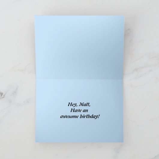 Matt Happy Birthday Surfer mit Regenbogen Karte (Innenseite)