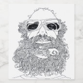 Matt hat einen Vogel im Bart Weinetikett (Einzelnes Label)