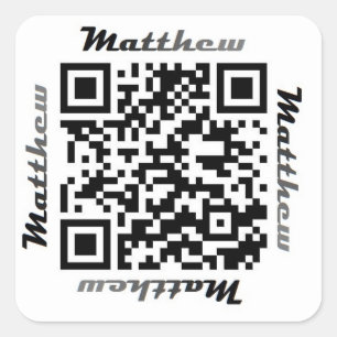 Matt (Matthew) QR Code Personalisiert NAME Sticker