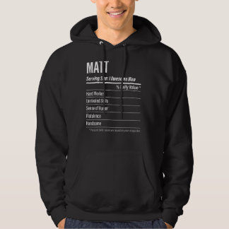 Matt Serving Size Nutrition Label Calories Hoodie