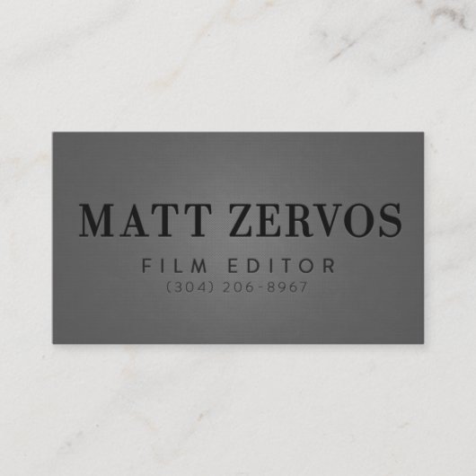 Matt Zervos Visitenkarte (Vorderseite)