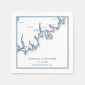 Mattapoisett MA Elegant Navy Blue Wedding Serviette (Vorderseite)