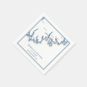 Mattapoisett MA Elegant Navy Blue Wedding Serviette (Ecke)