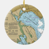 Mattapoisett MA Harbour Chart Keramik Ornament (Hinten)