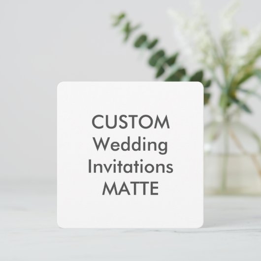 MATTE 5.25" Square Wedding Einladungen (Stehend Vorderseite)