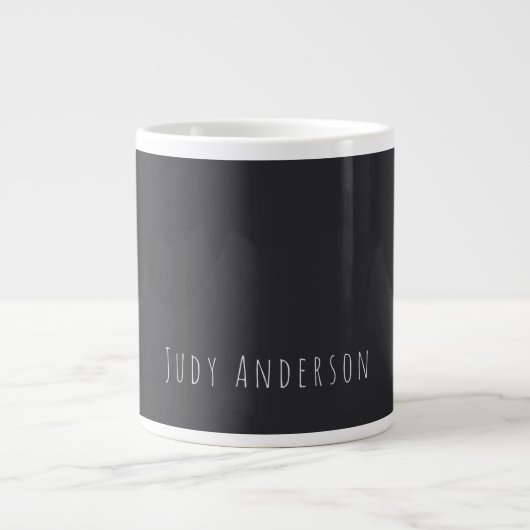 Matte Black Beruflich Schlicht Modern Eleganter Na Jumbo-Tasse (Vorderseite)