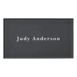 Matte Black Beruflich Schlicht Moderne Elegante Namenschild