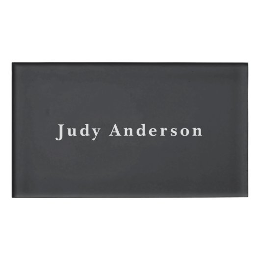 Matte Black Beruflich Schlicht Moderne Elegante Namenschild (Vorderseite)