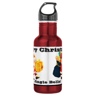 Matte Black Farbe Weihnachten Wünsche gedruckt 24 Edelstahlflasche