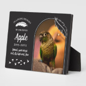 Matte Black Feathers in Love Memory Pet Bird Fotoplatte (Seite)