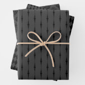 Matte Black & Gray Ästhetische Muster Geschenkpapier Set (Beispiel)