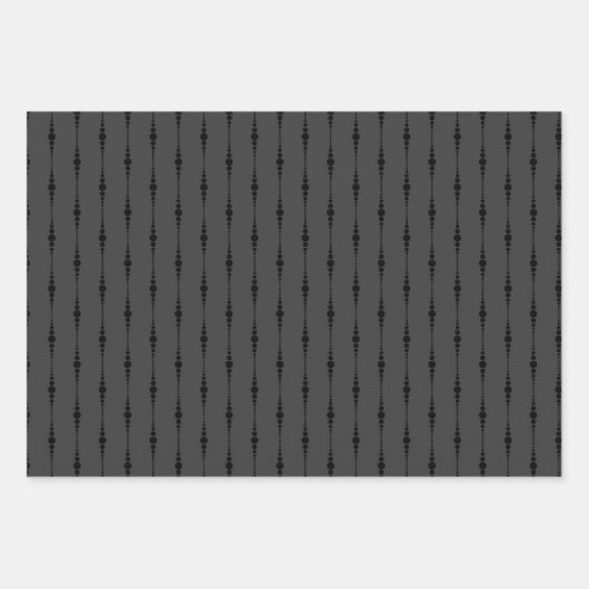 Matte Black & Gray Ästhetische Muster Geschenkpapier Set (Vorderseite)
