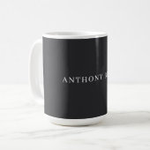 Matte Black Minimalist Plain Elegant Classical Kaffeetasse (Vorderseite Links)