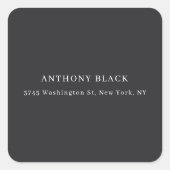Matte Black Minimalist Plain Elegant Classical Quadratischer Aufkleber (Vorderseite)