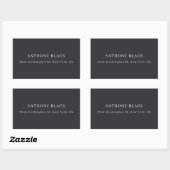 Matte Black Minimalist Plain Elegant Classical Rechteckiger Aufkleber (Blatt)