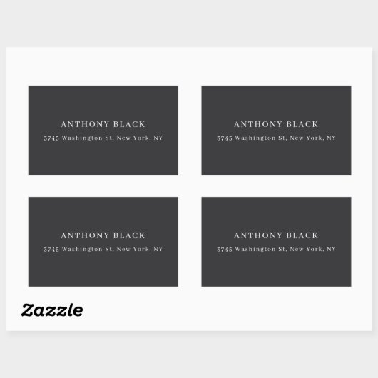 Matte Black Minimalist Plain Elegant Classical Rechteckiger Aufkleber (Blatt)