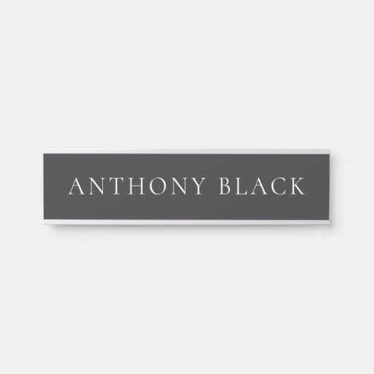 Matte Black Minimalist Plain Elegant Classical Türschild (Vorderseite )