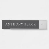 Matte Black Minimalist Plain Elegant Classical Türschild (Vorderseite )