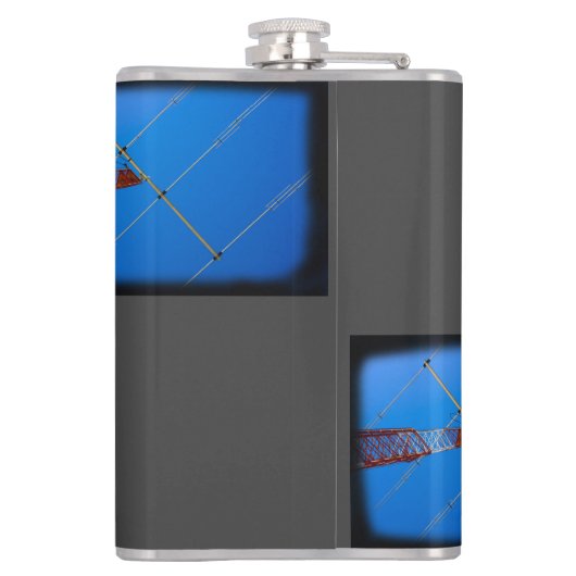 Matte Black mit Ihrem Rufzeichen Flachmann (Rückseite)