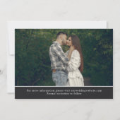 Matte Black Modern Initials Fotos Save the Date (Rückseite)