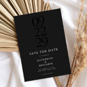 Matte Black Modern Minimalistisch Wedding Save The Date