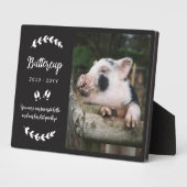 Matte Black Pig Hooves Grünes Foto Pet Memorial Fotoplatte (Seite)