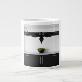 Matte Black Raven Accents High Contrast Architectu Jumbo-Tasse