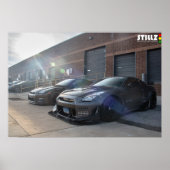 Matte Black Rocket Bunny Nissan GTR Poster (Vorne)
