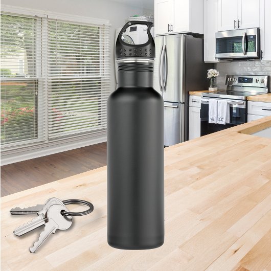 Matte Black Stainless Steel Wasserflasche hinzufüg Trinkflasche