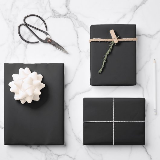 Matte Black Wrapping Paper Sheets for Presets Geschenkpapier Set (Vorderseite)
