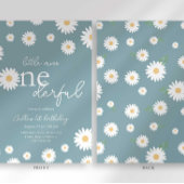 Matte Blue Daisy Little Miss Onederful Einladung