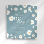 Matte Blue Daisy Little Miss Onederful Einladung