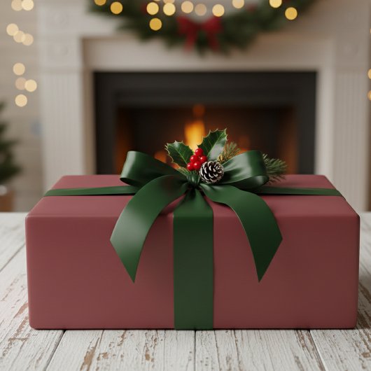 Matte Burgundy Wrapping Paper Roll - Elegant Solid Geschenkpapier