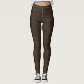 Matte Caiman Scale Pattern - Dark Rich Brown Leggings (Vorderseite)