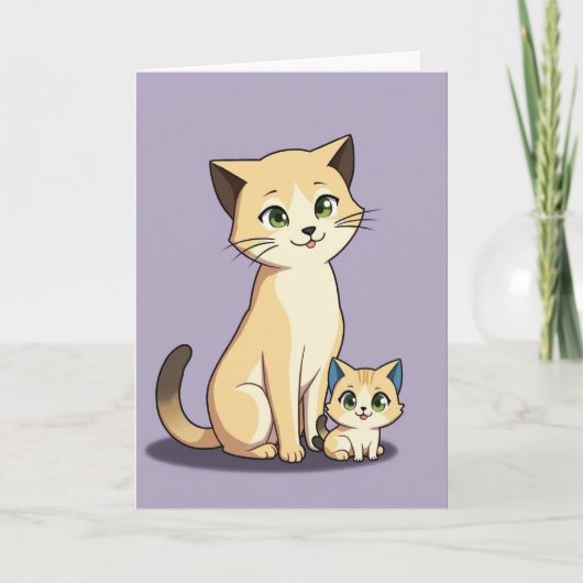 Matte Feline Freunde Karte (Vorderseite)