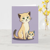 Matte Feline Freunde Karte (Gelbe Blume)