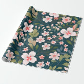 Matte Floral Wrapping Paper – Elegant Flower  Geschenkpapier (Ungerollt)